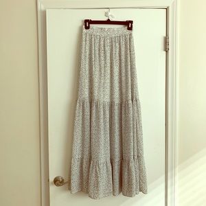 H&M Black and white splatter maxi skirt